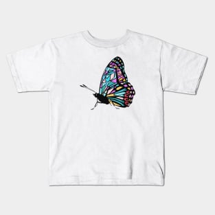 Badass Mosaic Butterfly Character Kids T-Shirt